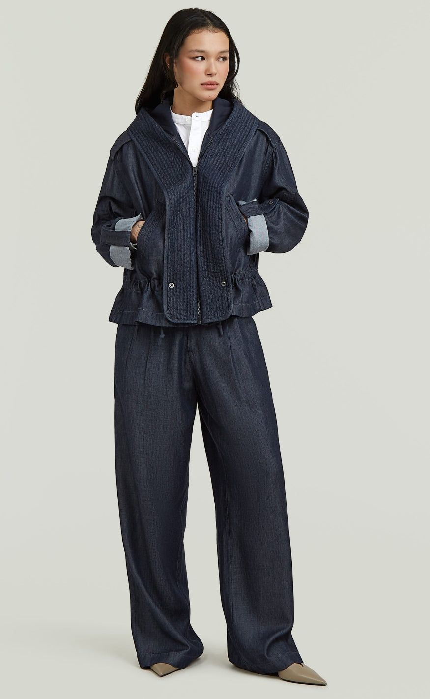 G-STAR Bukser - Pleated Chino Wmn - Rinsed