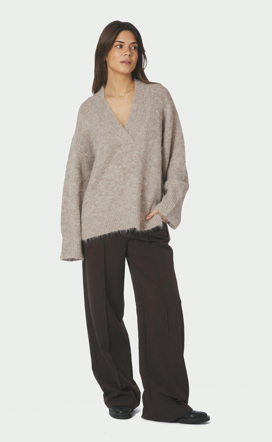 Neo Noir Genser - Melli Fluffy - Beige Melange
