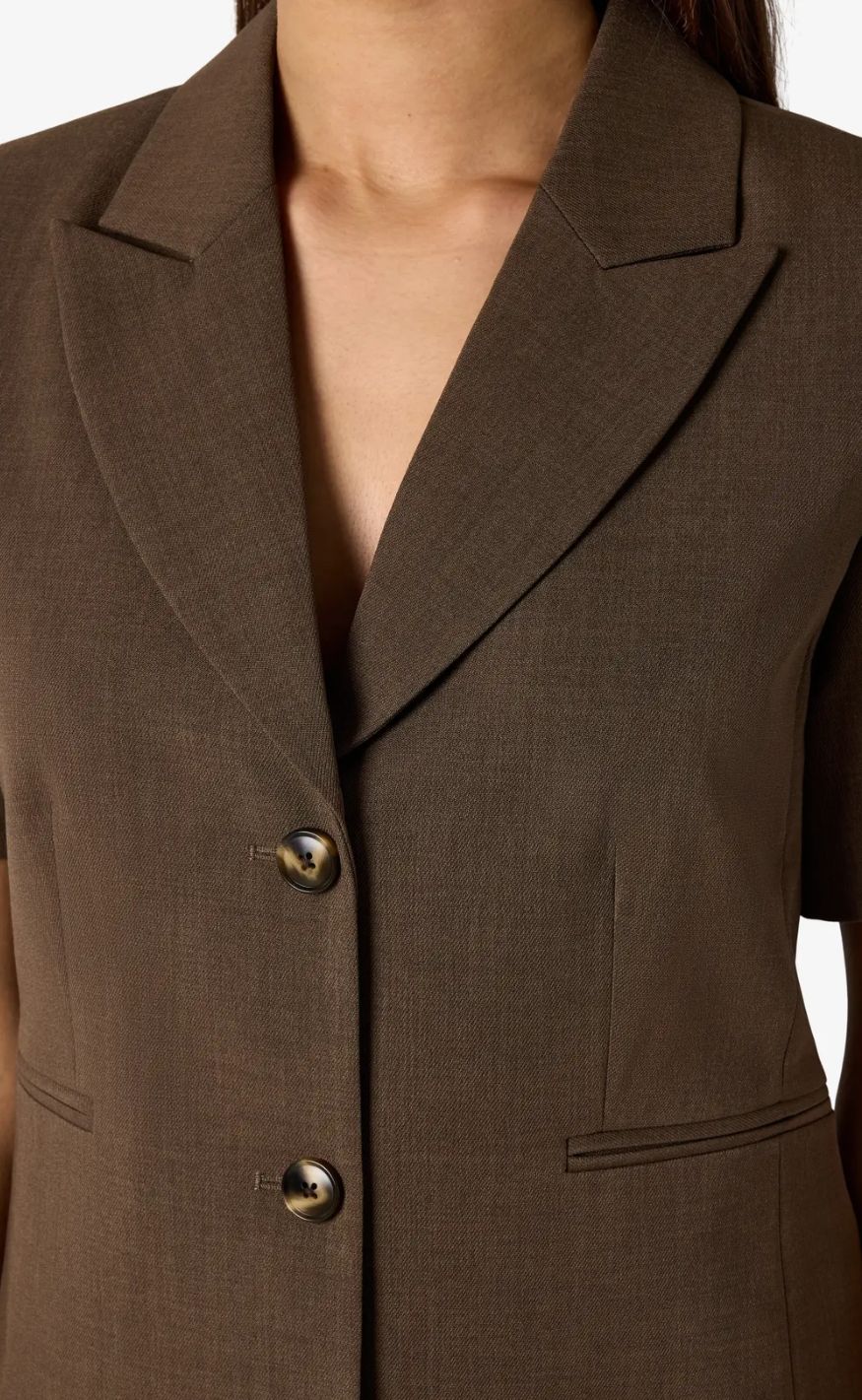 Noisy May Blazer - Monna Fitted S/S - Chocolate Brown