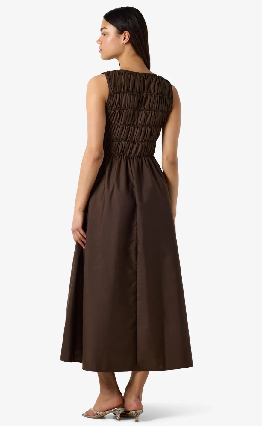 Noisy May Kjole - Fjola Midi - Chocolate Brown
