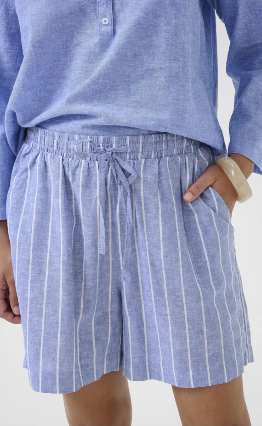 Culture Shorts - Arletty - Powder Blue/Gardenia Stripe