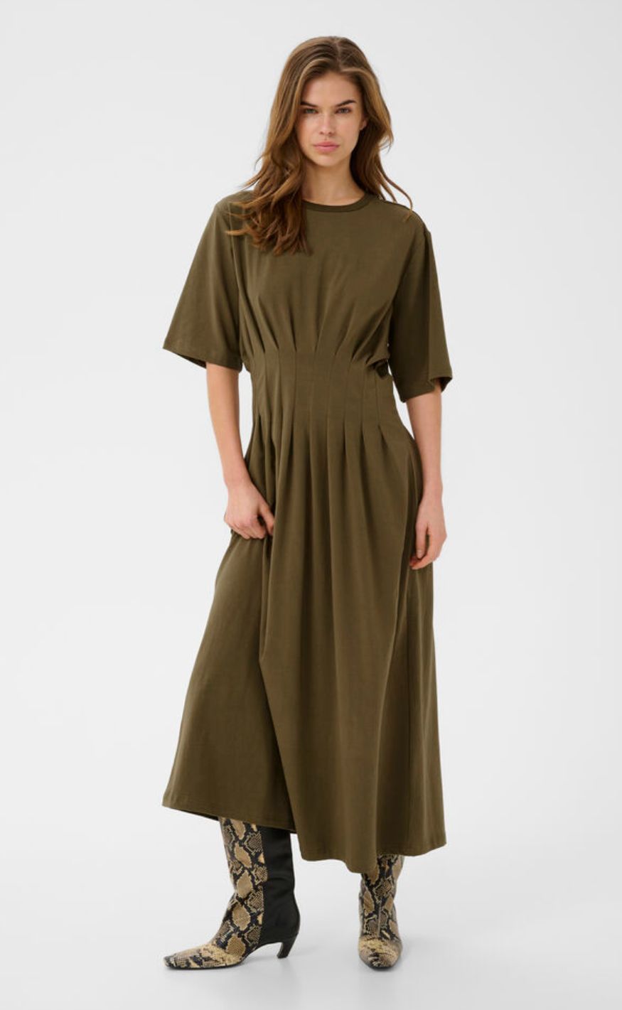 Gestuz Kjole - Inez Long - Military Olive