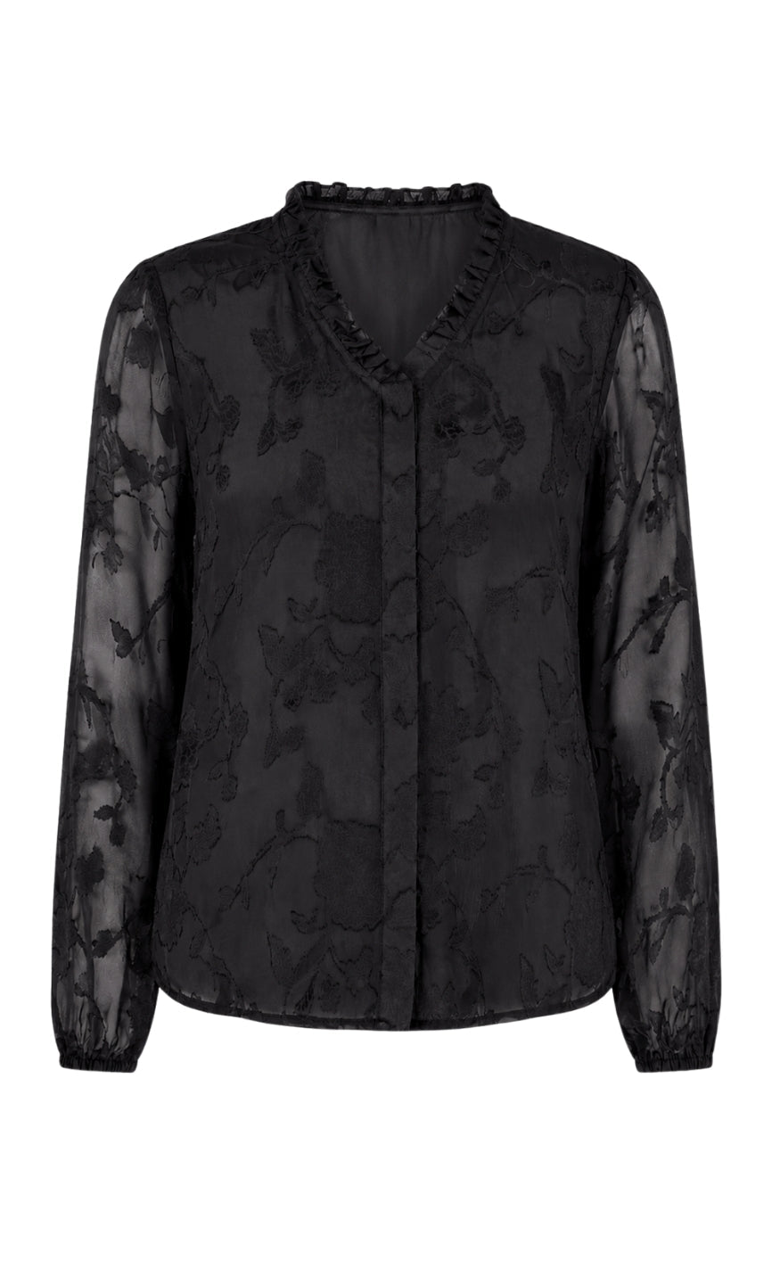 Say INA Copenhagen Bluse - Luna - Black Flowers