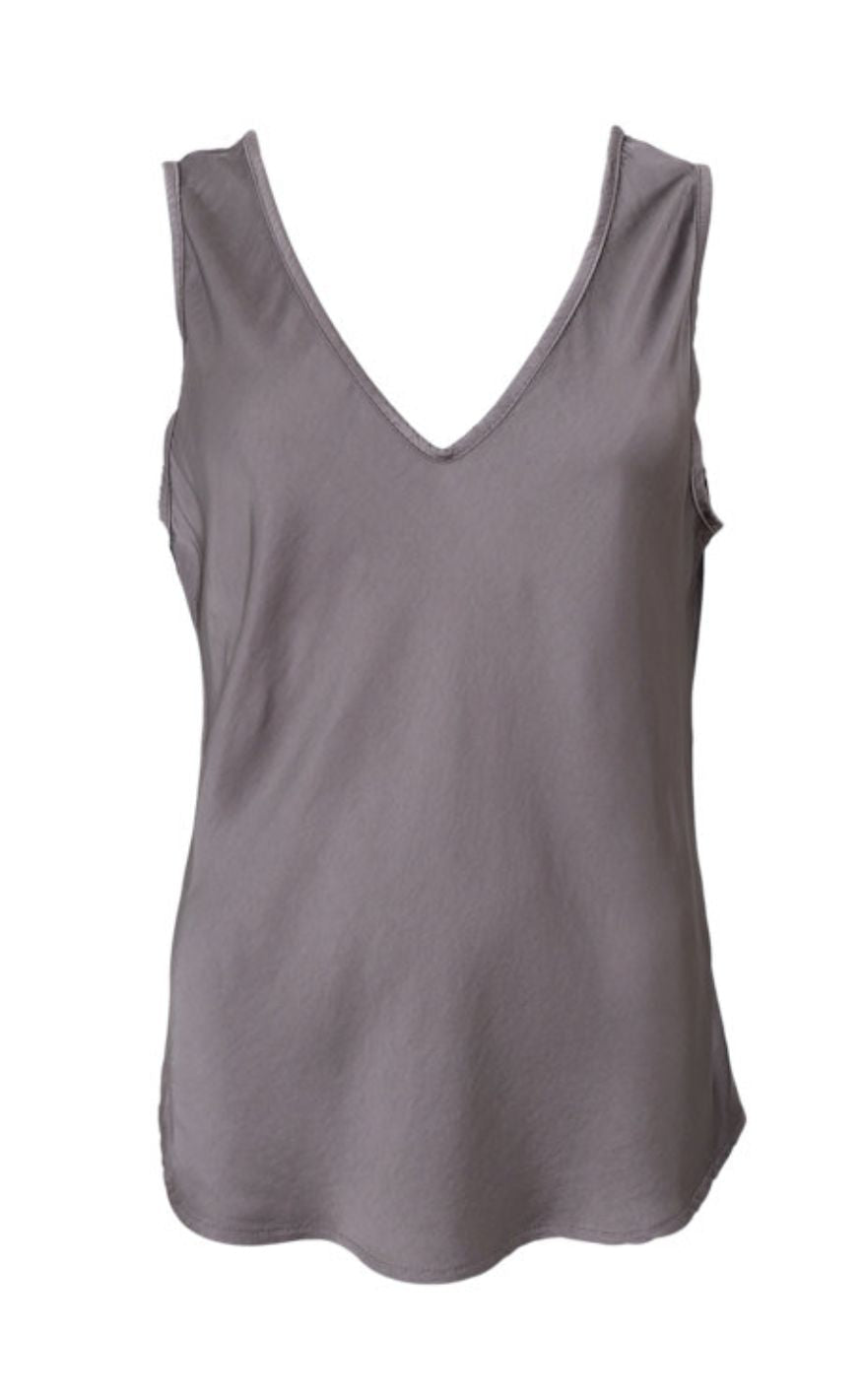 Black Colour Topp - Mabel Double V-Neck - Taupe