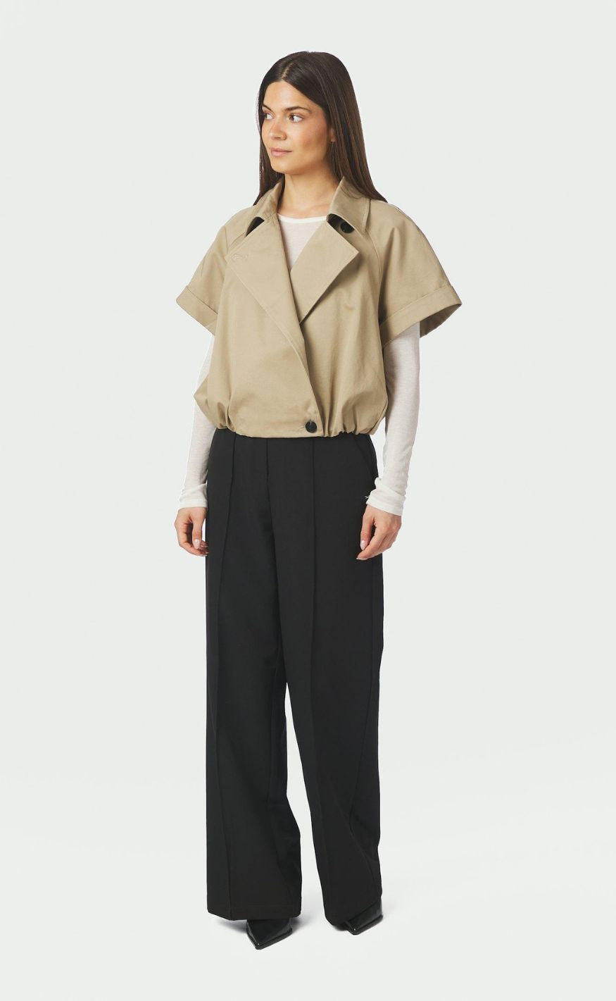 Neo Noir Vest - Lisha Trench - Taupe