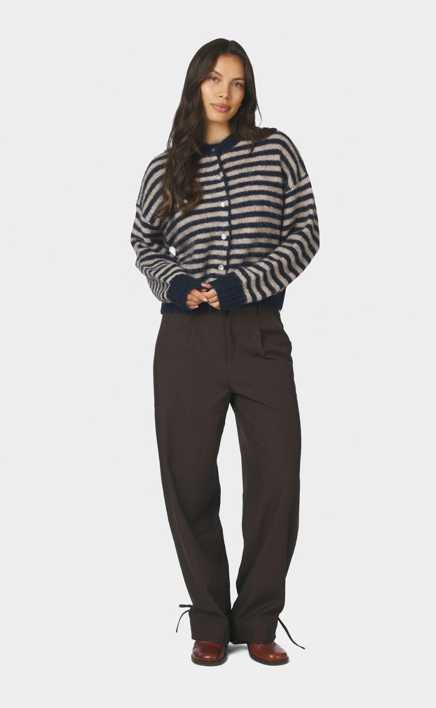 Neo Noir Cardigan - Isana Stripe - Navy Striped