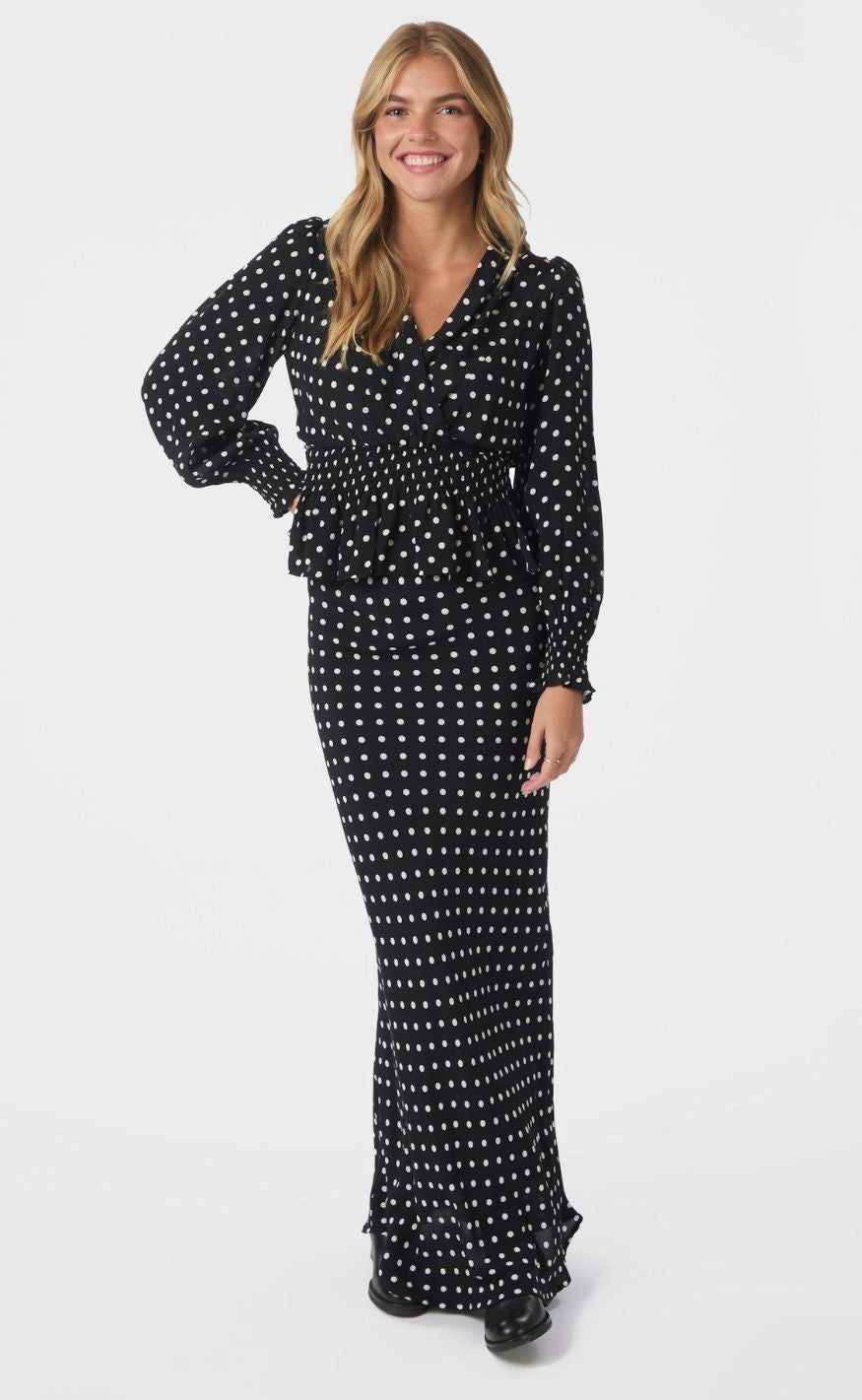 Neo Noir Skjørt - Viso Crepe Dot - Black