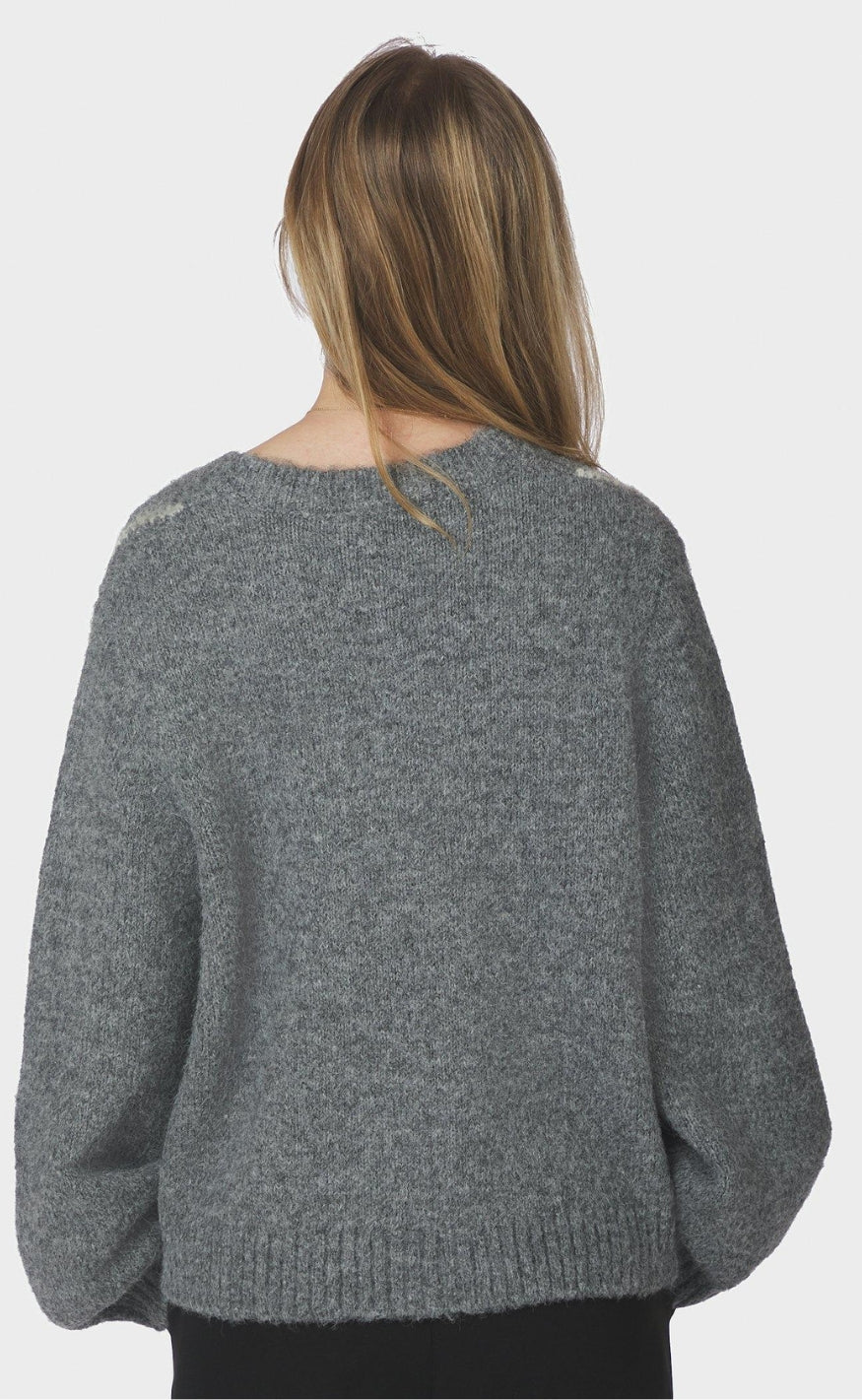 Neo Noir Cardigan - Beleney Small Check Fluff - Dark Grey
