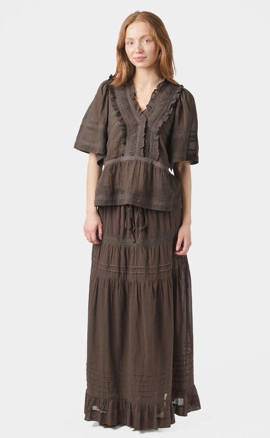 Neo Noir Topp - Evienne S Voile - Dark Brown