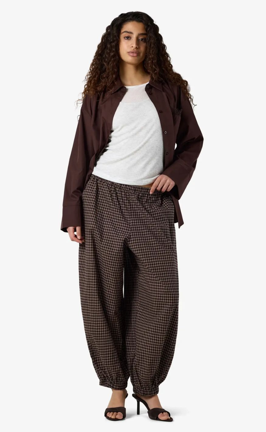 Noisy May Bukser - Trix Balloon - Chocolate Brown/Beige