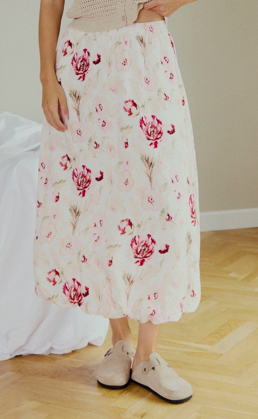 Freequent Skjørt - Maise - Brilliant White w. Ballerina