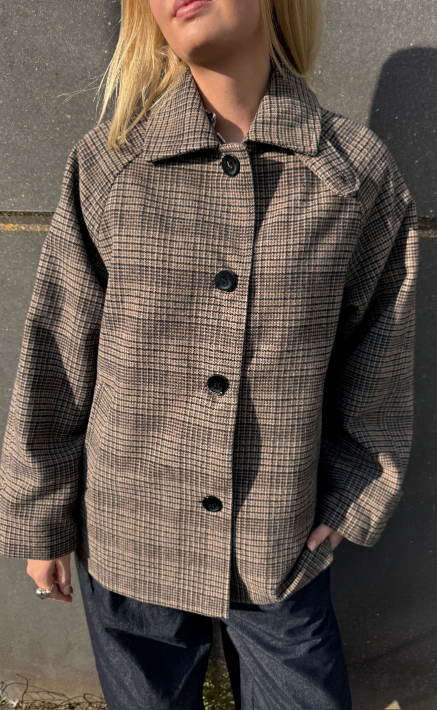 Sisters Point Jakke - CALEB-N.MIDI1 - Brown Check