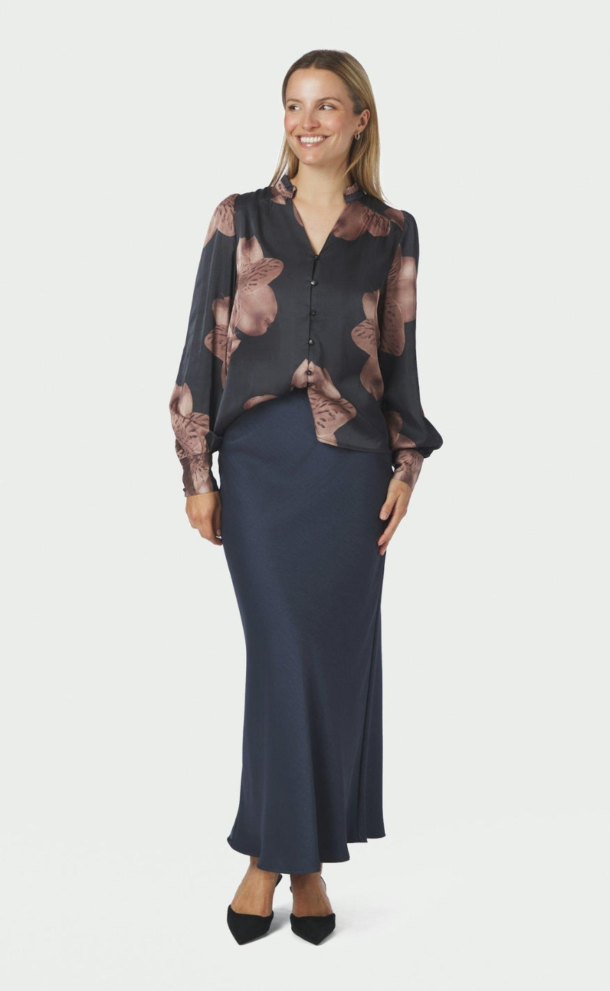 Neo Noir Bluse - Massima Misty Orchid - Midnight Blue