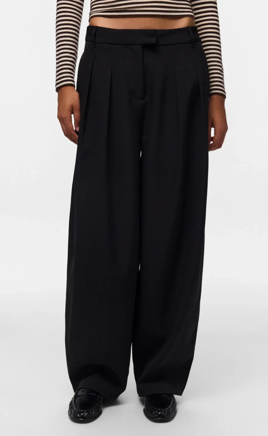 Pieces Bukser - Olivia MW Barrel - Black