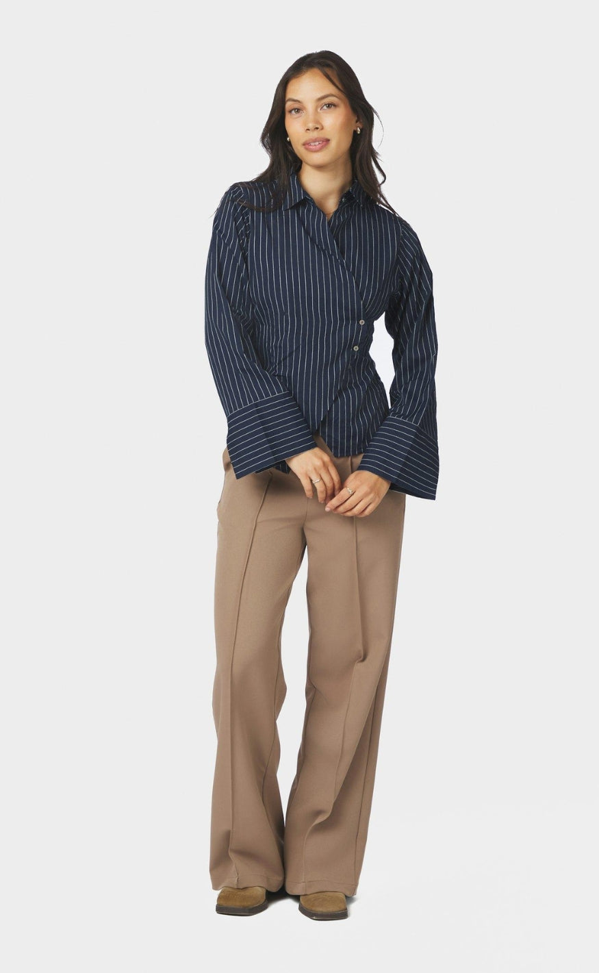 Neo Noir Skjorte - Fenli Slim Stripe - Navy