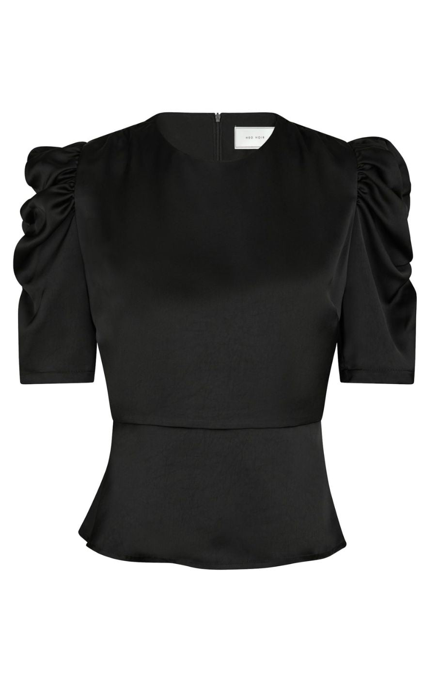 Neo Noir Bluse - Benua Heavy Sateen - Black