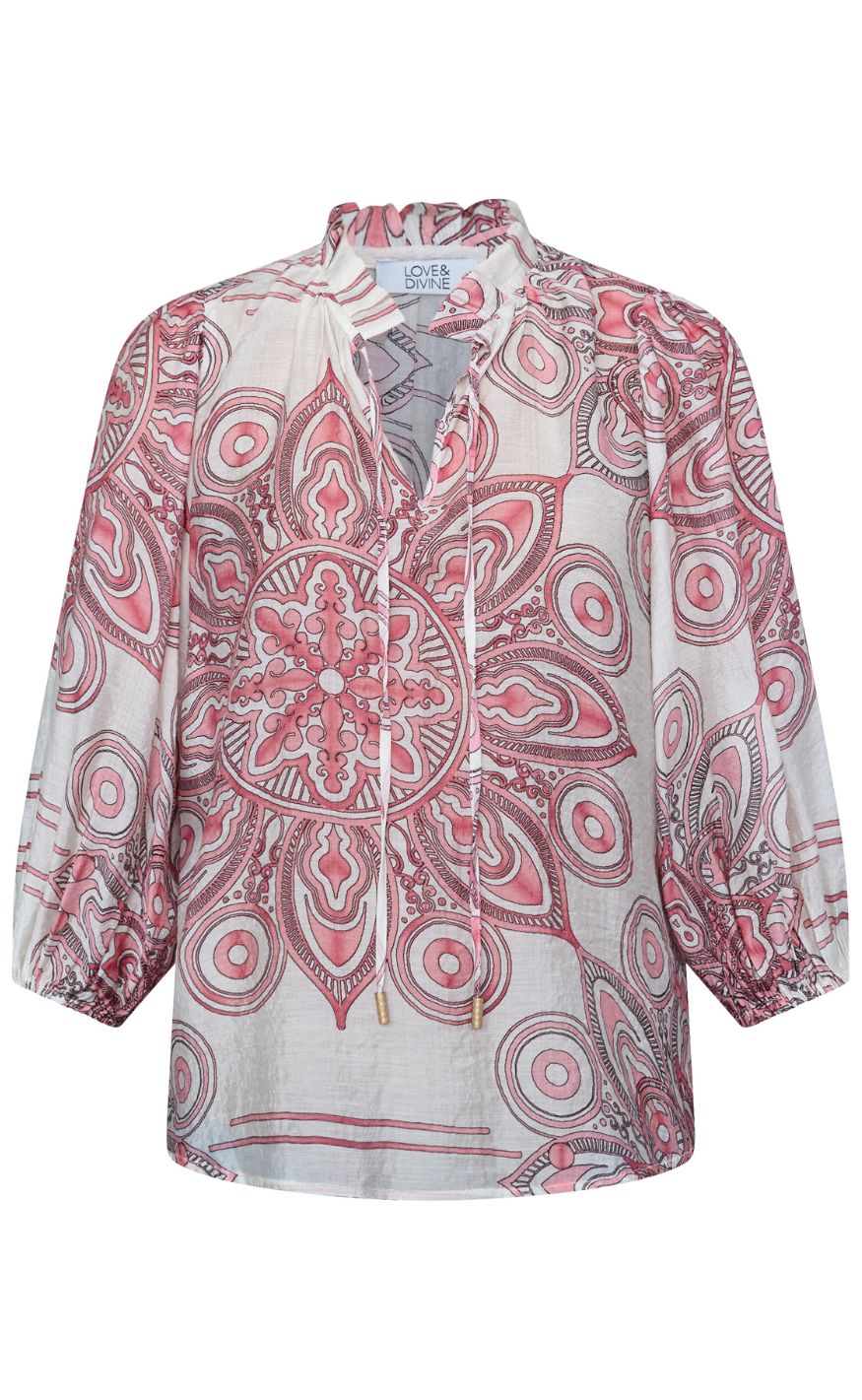Love & Divine Bluse - Love1578 - Pink Paisley