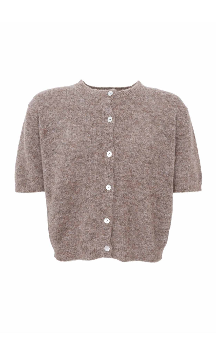 Black Colour Cardigan - Dell SS - Taupe