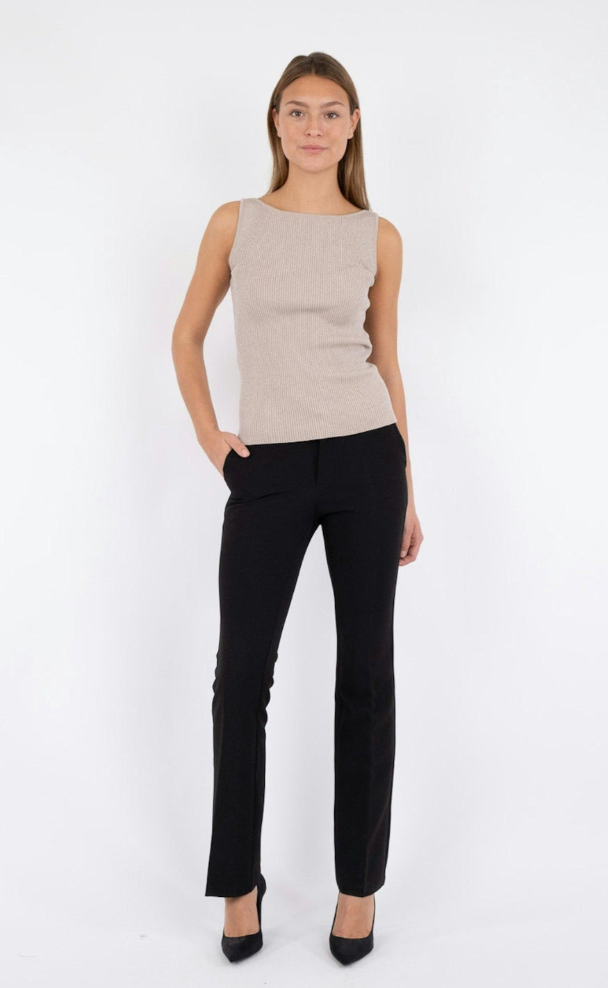 Neo Noir Topp - Talia Glitter Knit - Sand
