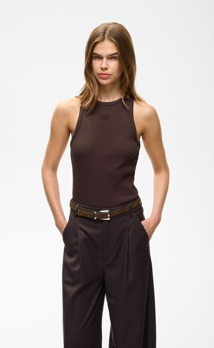 Gestuz Topp - Drew Logo Tank 2.0 - Deep Plum