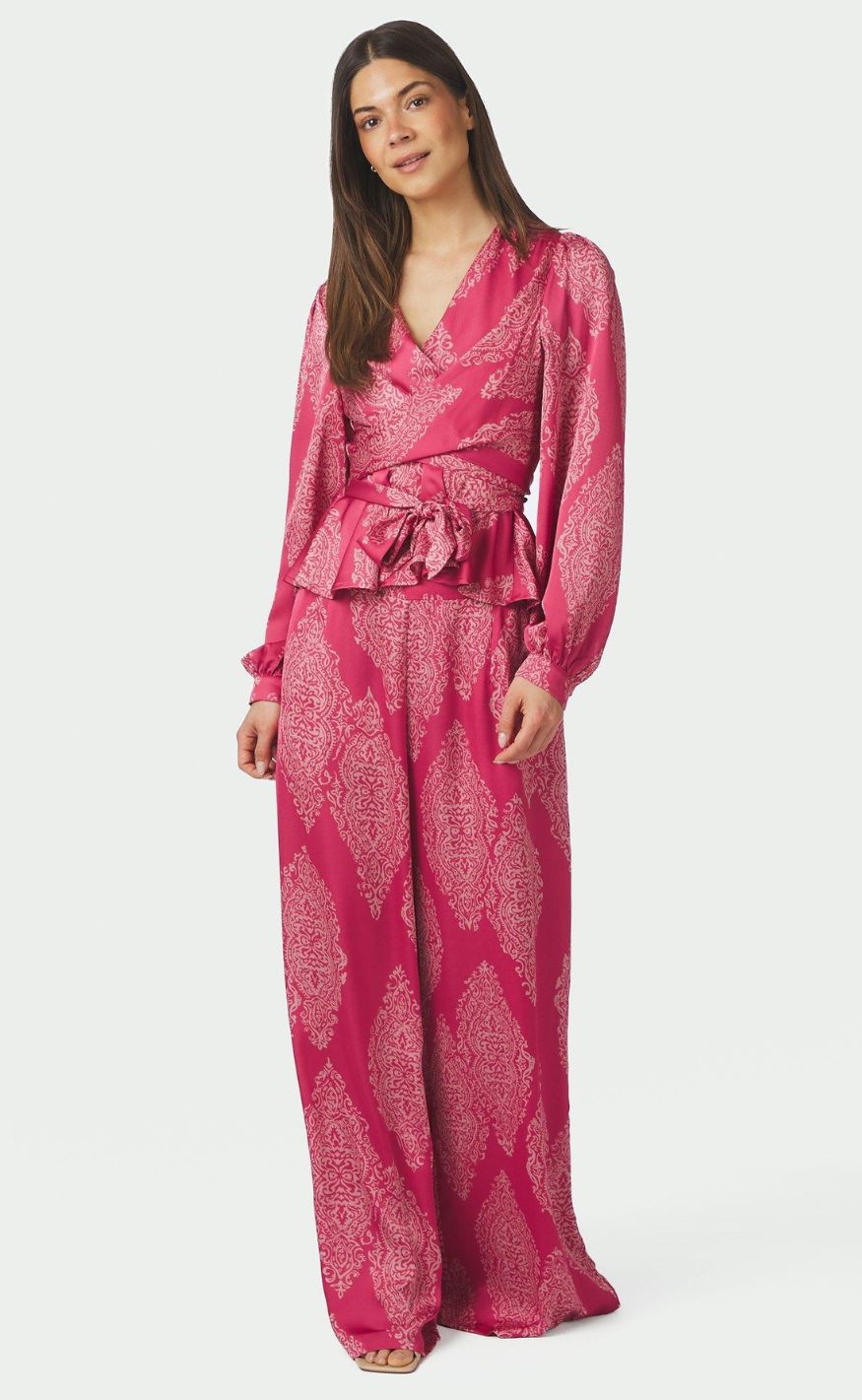 Neo Noir Bluse - Rista Paisley Drop - Cherry Pink