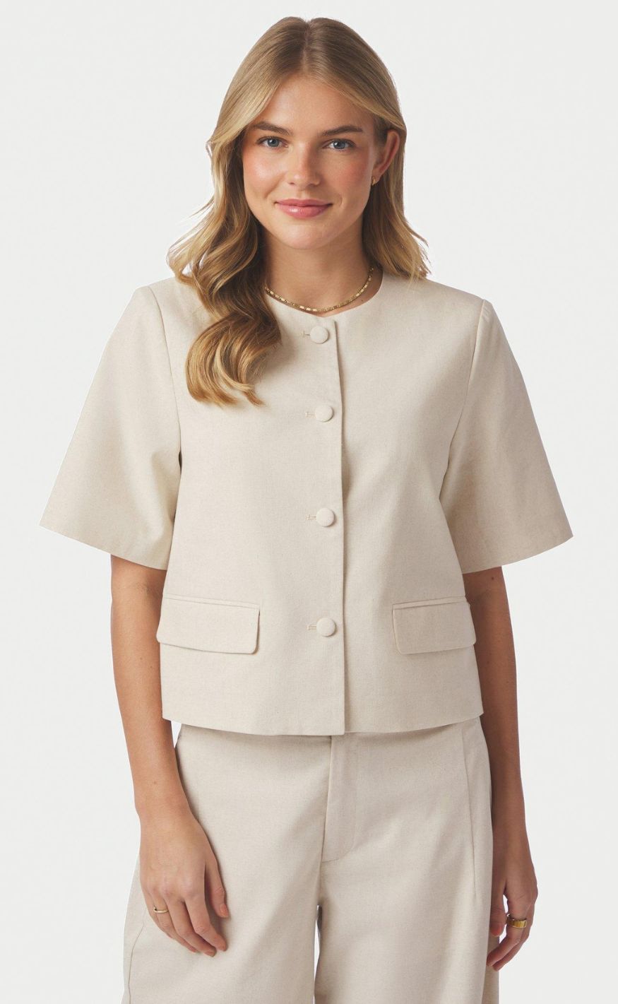Neo Noir Bluse - Rory Linen - Creme