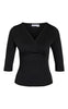 Noisy May Topp - June 3/4 V-Neck - Black