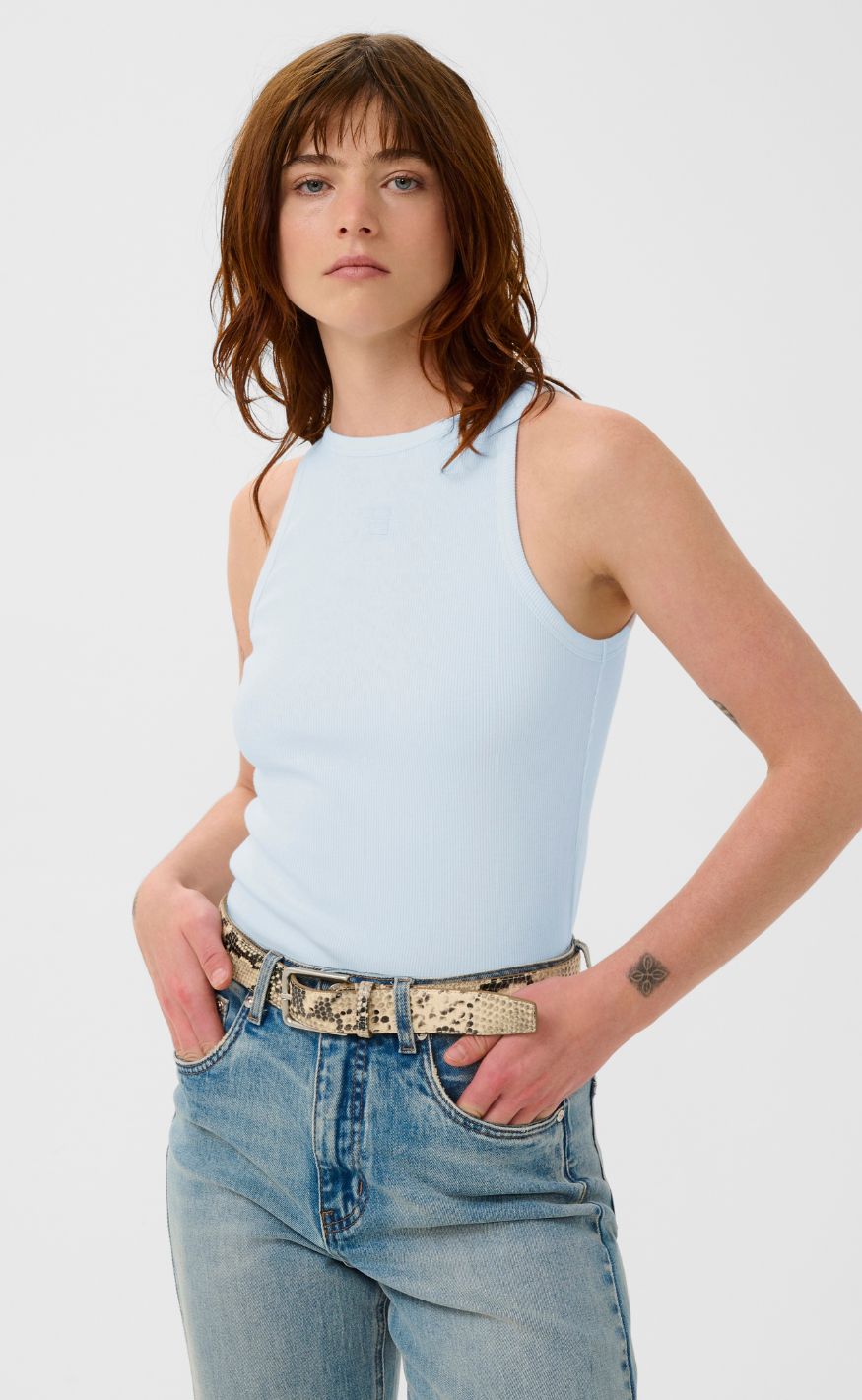 Gestuz Topp - Drew Logo Tank 2.0 - Blue Finch