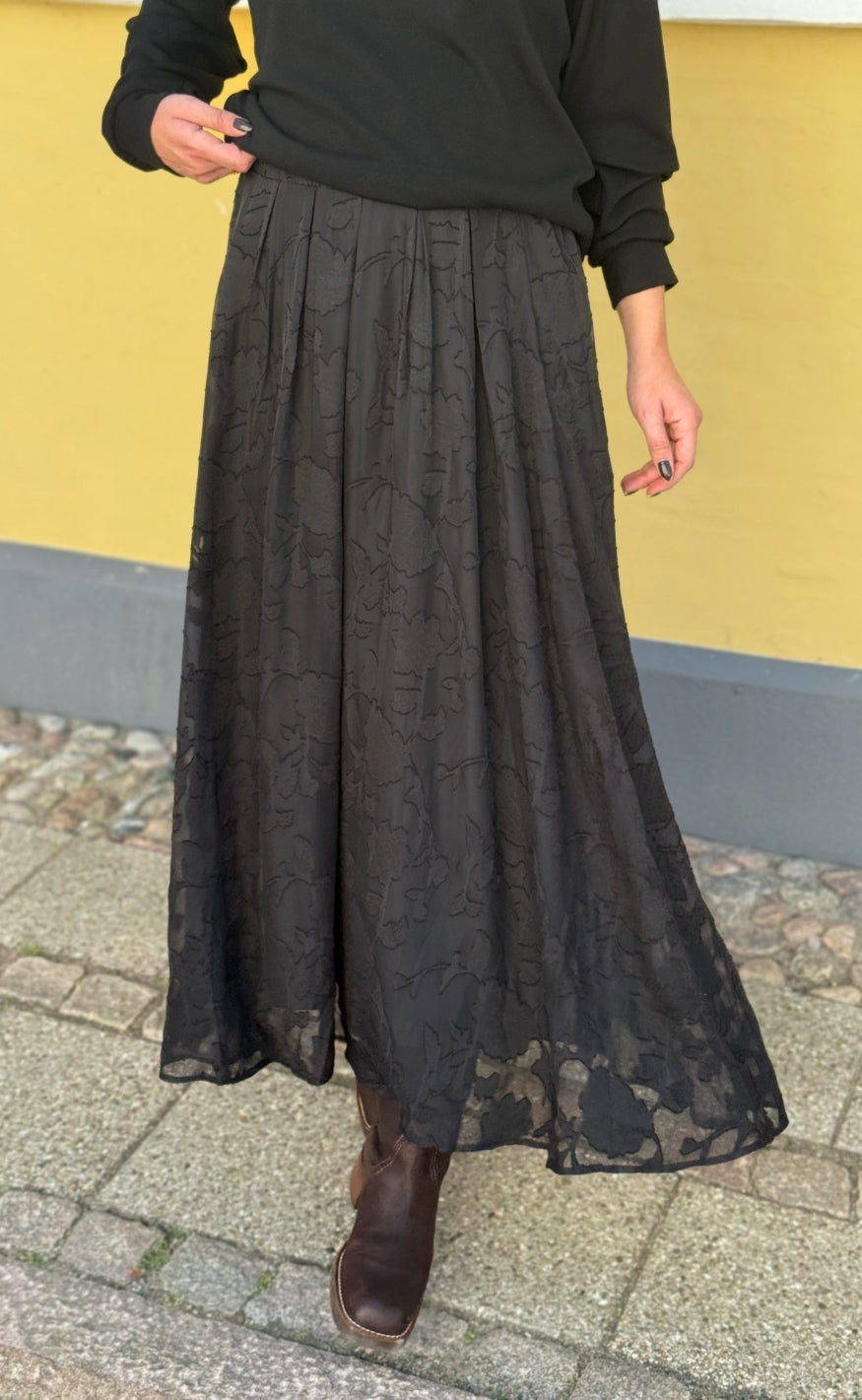 Say INA Copenhagen Skjørt - Luna - Black Flower