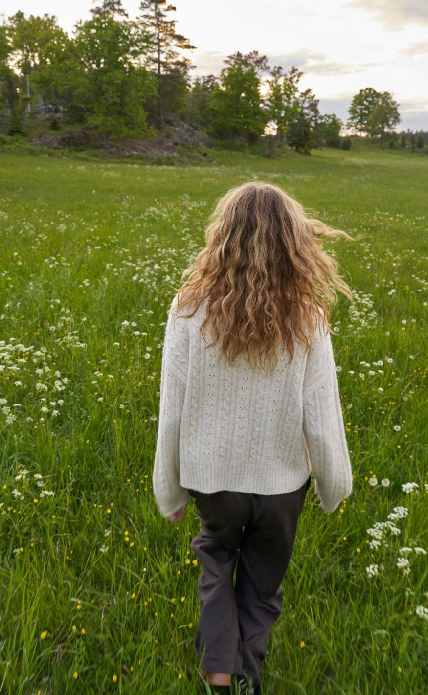 Neo Noir Bluse - Anda Cable Knit - Ivory