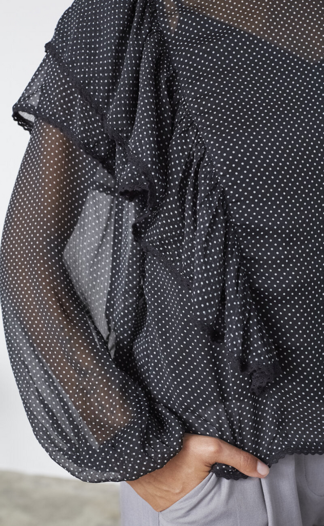 Sisters Point Bluse - Udar-LS - Black/Dot