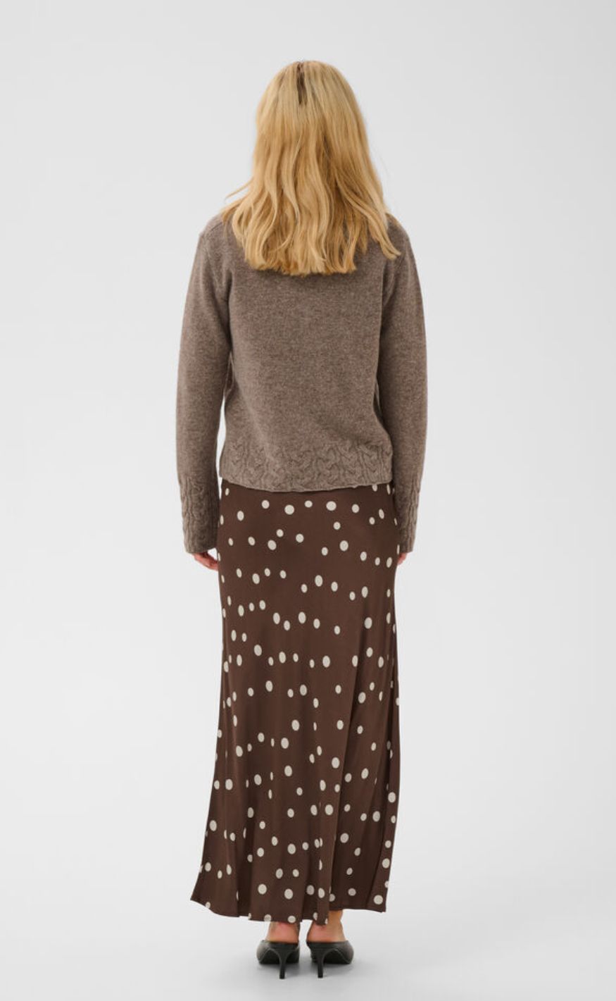 Culture Skjørt - Dotty Berna - Brown/Whitecap Dot