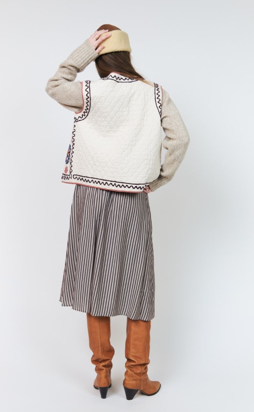 Lollys Laundry Skjørt - Akane Midi - Beige