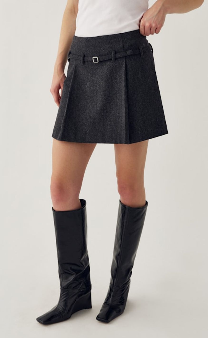 Noella Skjørt - Madena - Dark Grey Melange