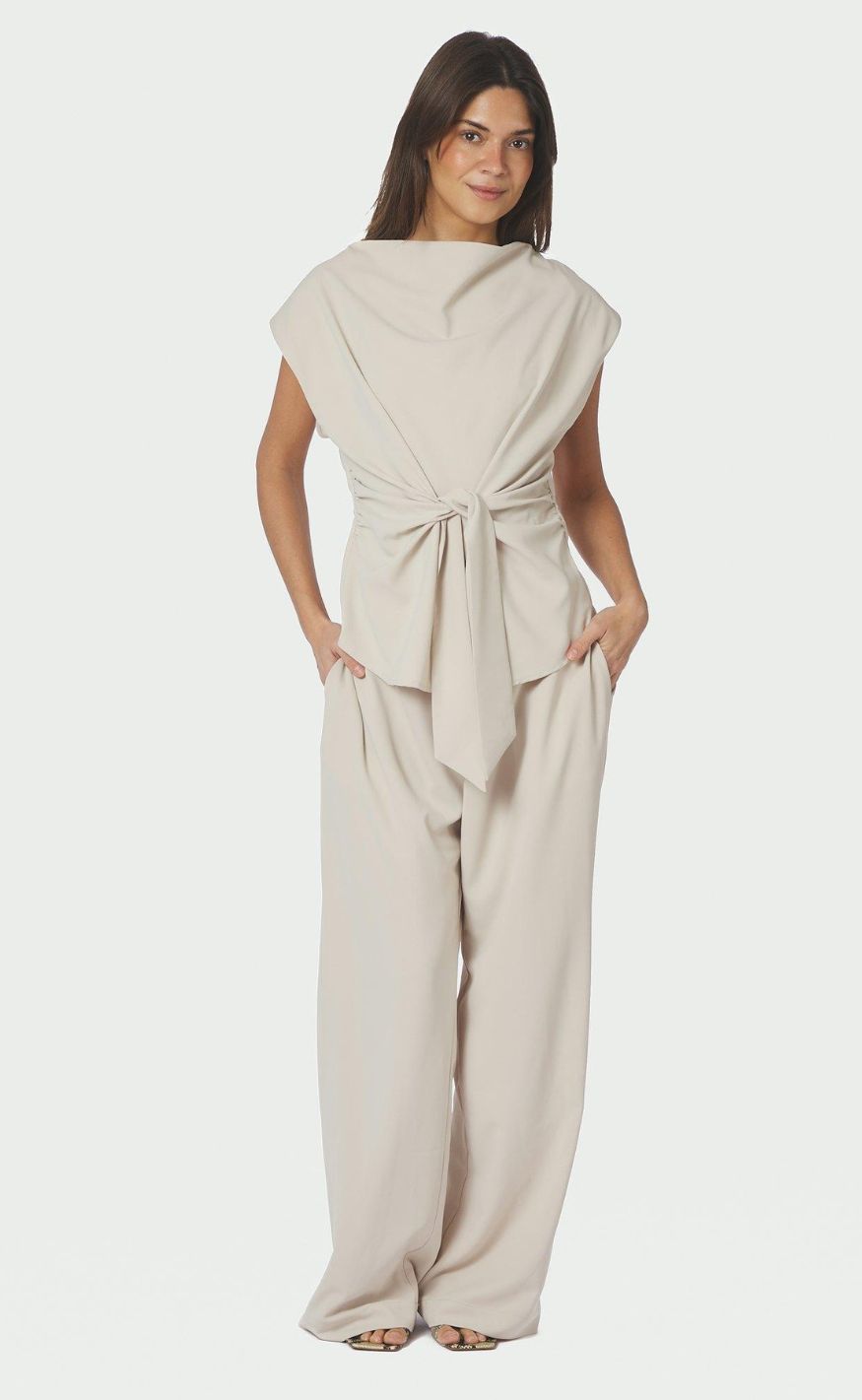 Neo Noir Bukser - Lunet Crepe - Ivory