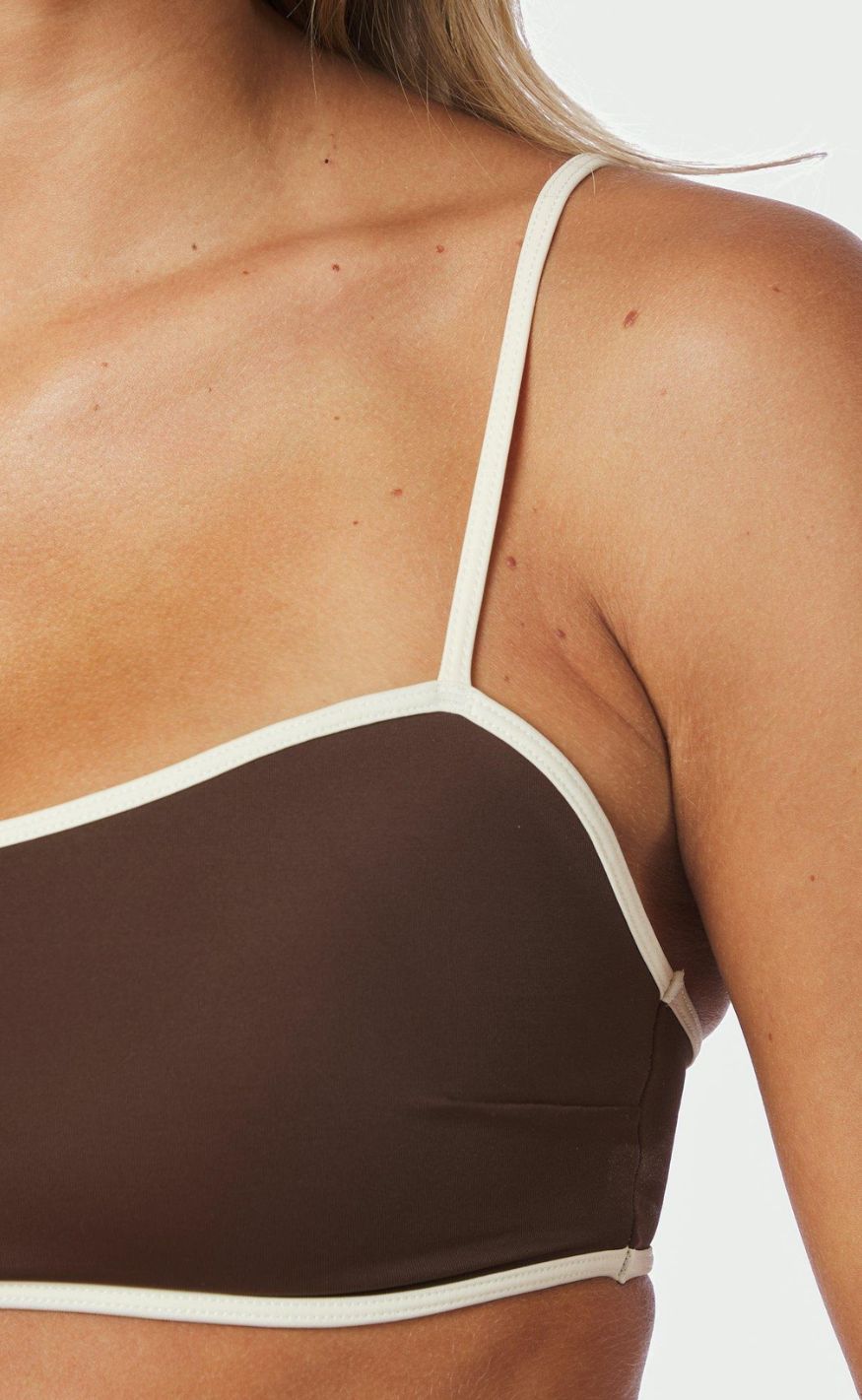 Neo Noir Bikinitopp - Fia Solid - Dark Brown/Creme