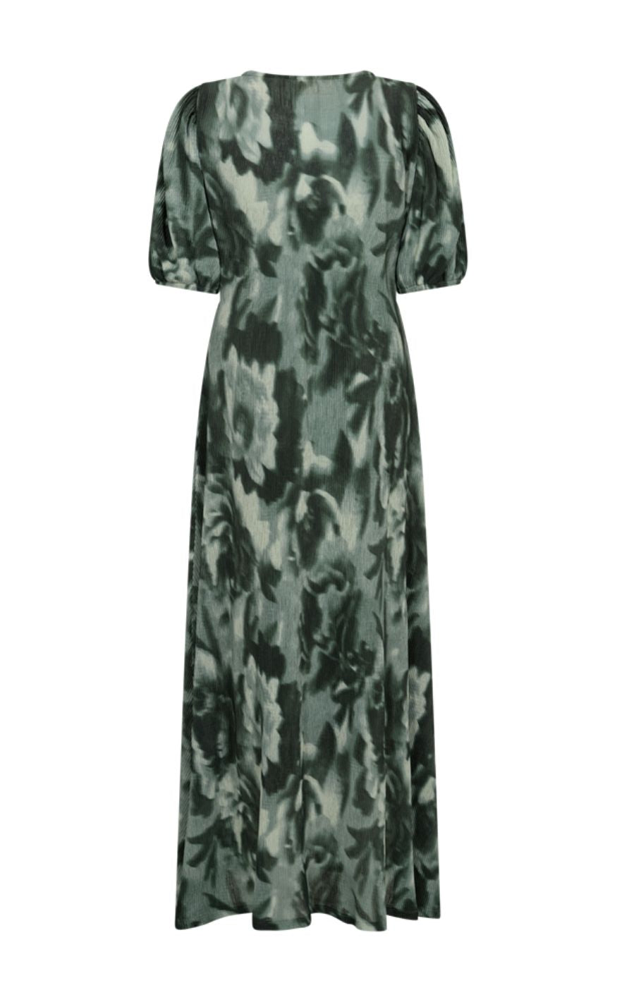 Freequent Kjole - Bodil - Iceberg Green w. Deep Forest