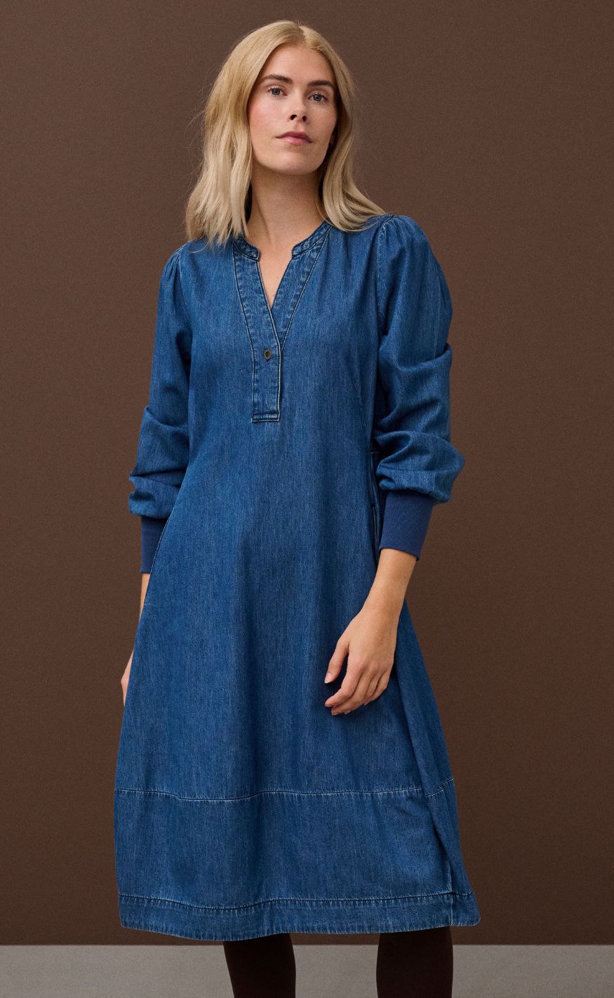 Culture Kjole - Allura Arpa Rib - Dark Blue Wash