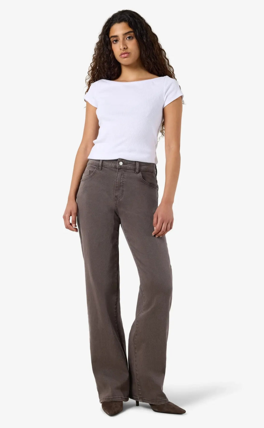Noisy May Jeans - Yolanda MW Straight - Chocolate Brown