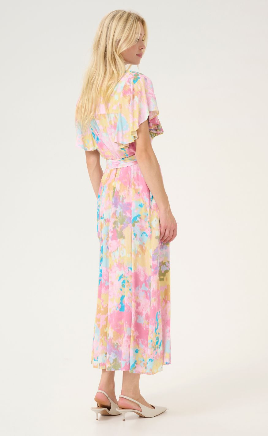 Culture Kjole - Valerie Andrea Long - Yellow/Pink Abstract
