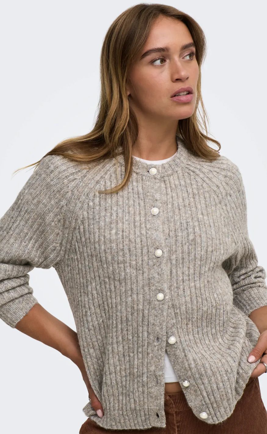 ONLY Cardigan - Kalibu - Silver Mink Melange