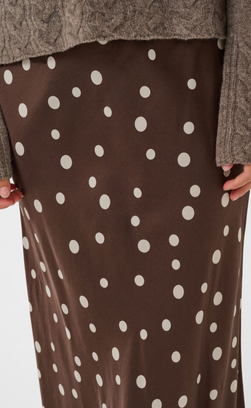 Culture Skjørt - Dotty Berna - Brown/Whitecap Dot