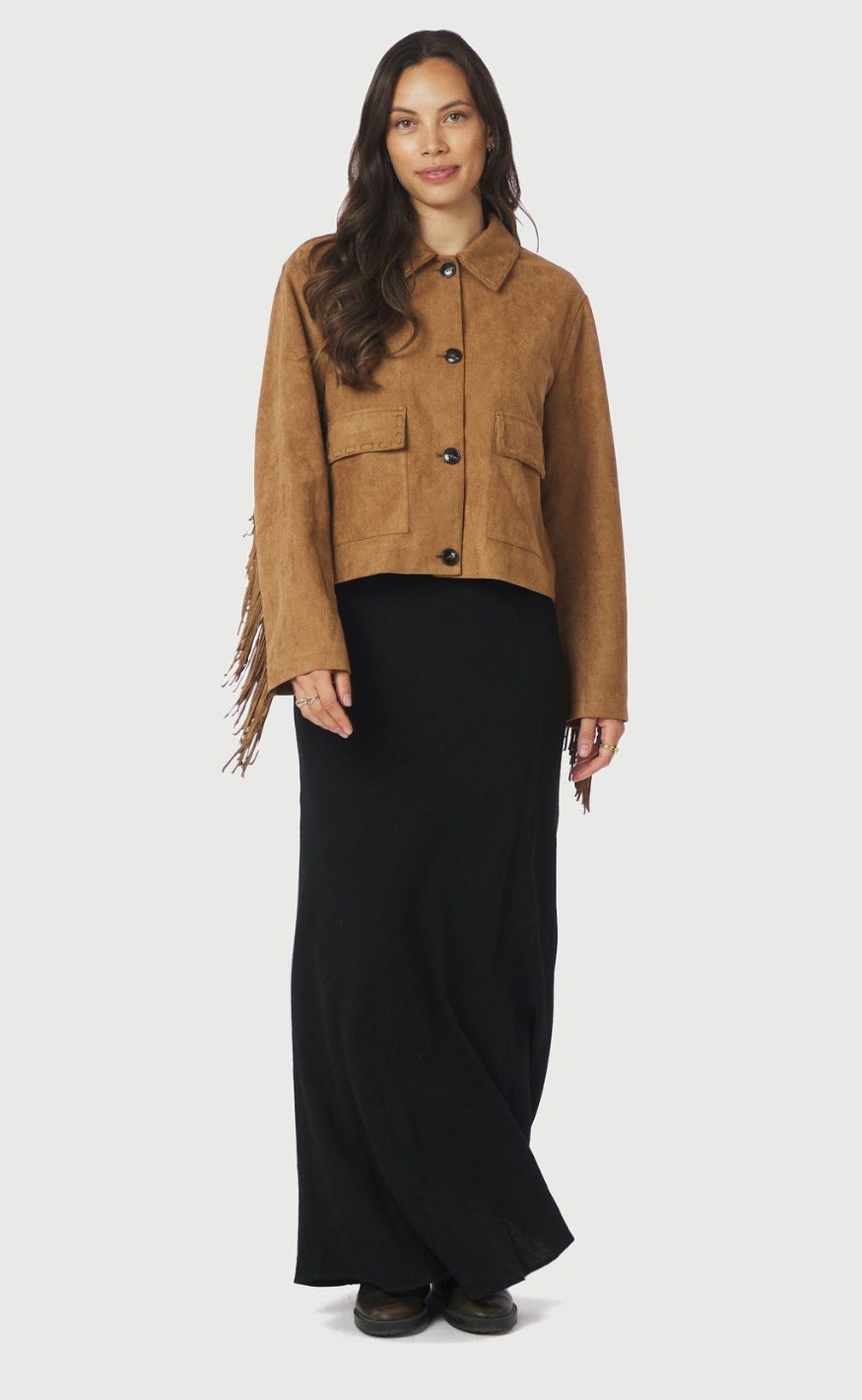 Neo Noir Jakke - Lauron Faux Suede - Cognac