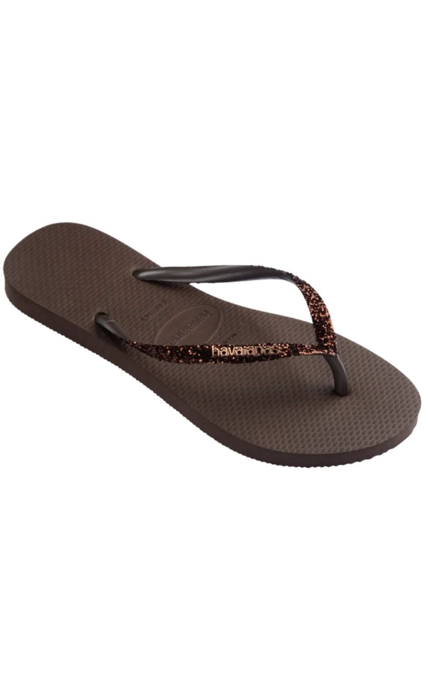 Havaianas Klipklapper / Sandal - Slim Glitter II - Dark Brown