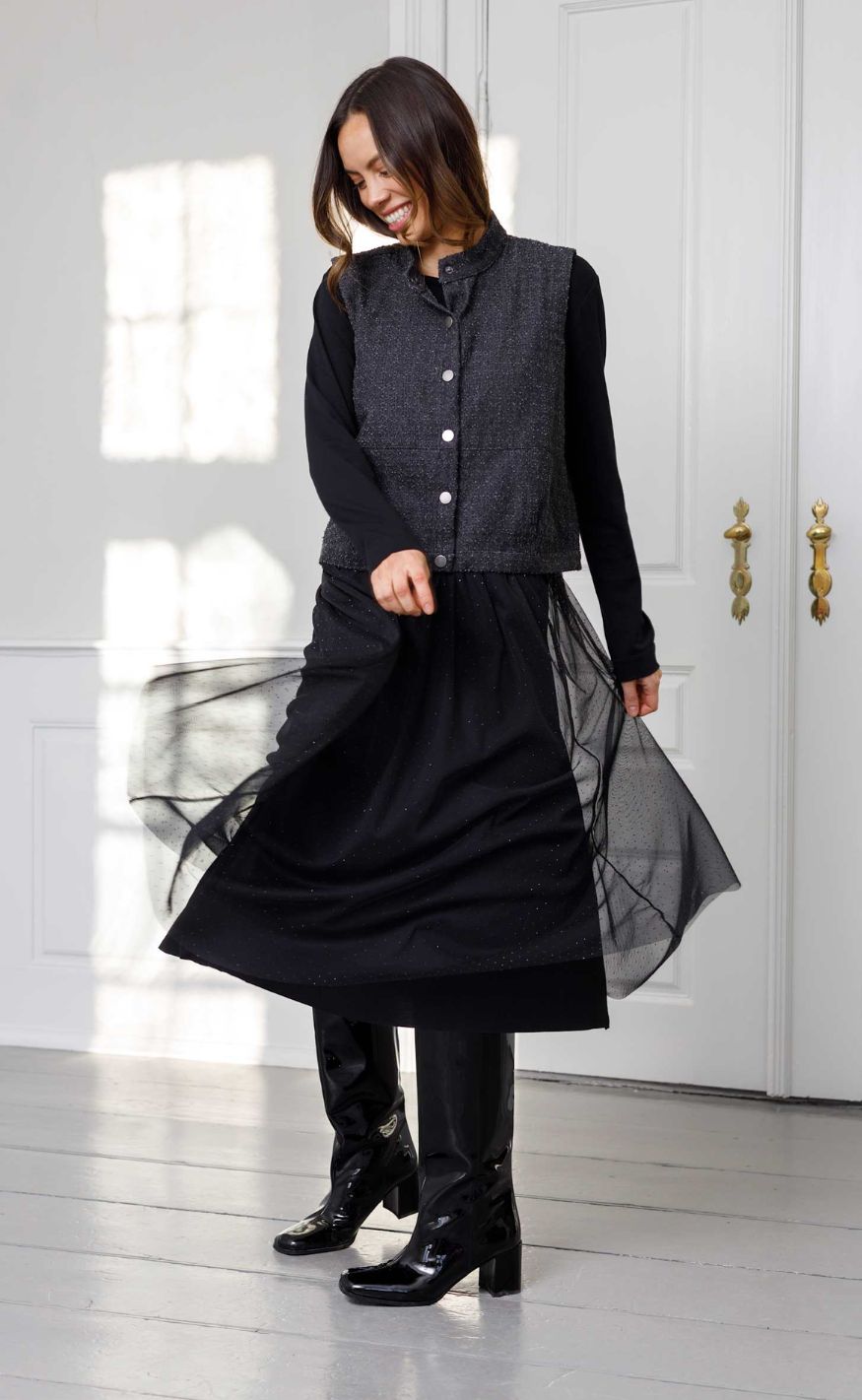 Black Colour Vest - Brai - Charcoal