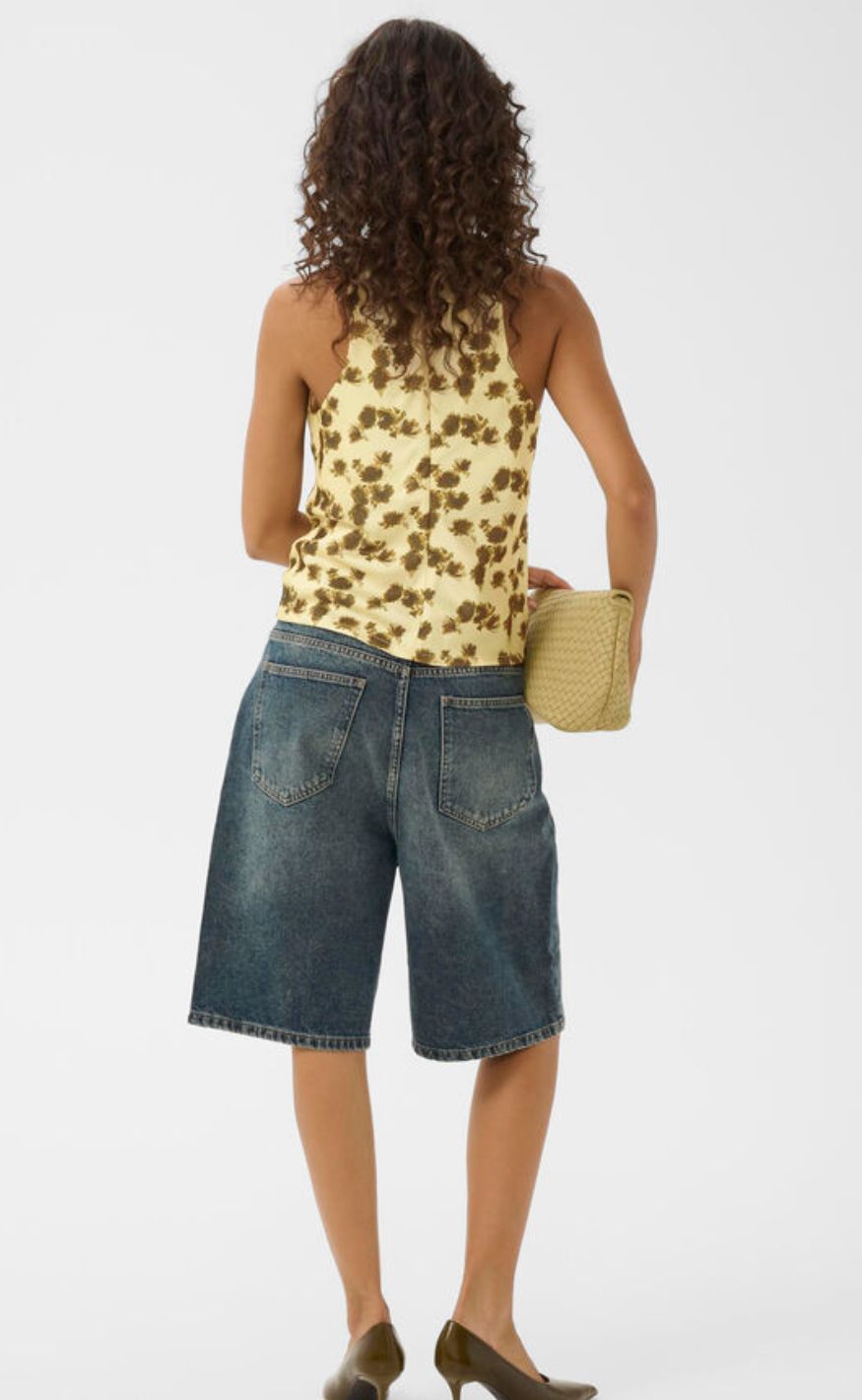 Gestuz Bluse - Chery P - Lemon Yellow Olive Flower