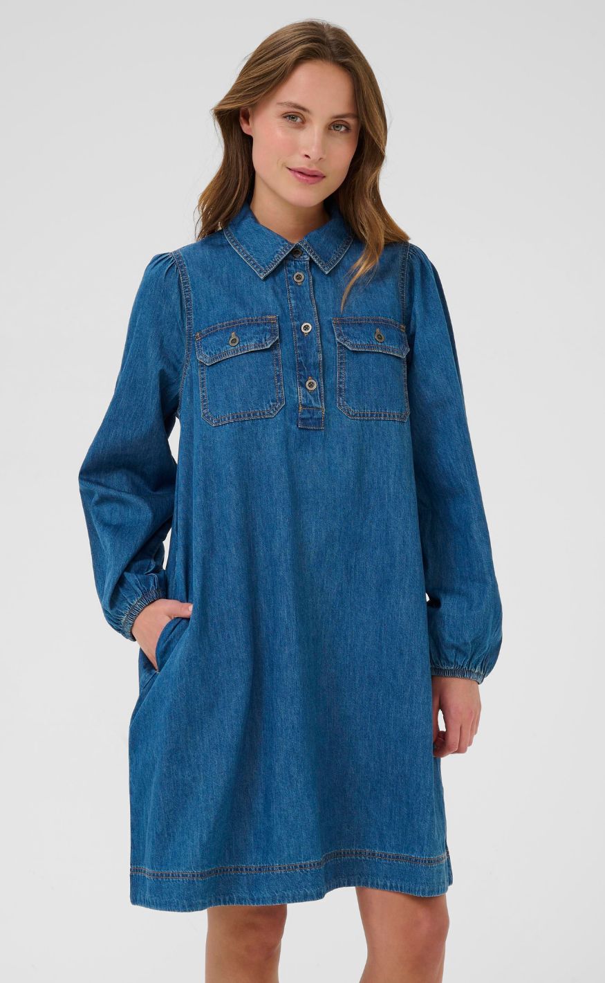 Culture Kjole - Bayla Arpa - Dark Blue Wash