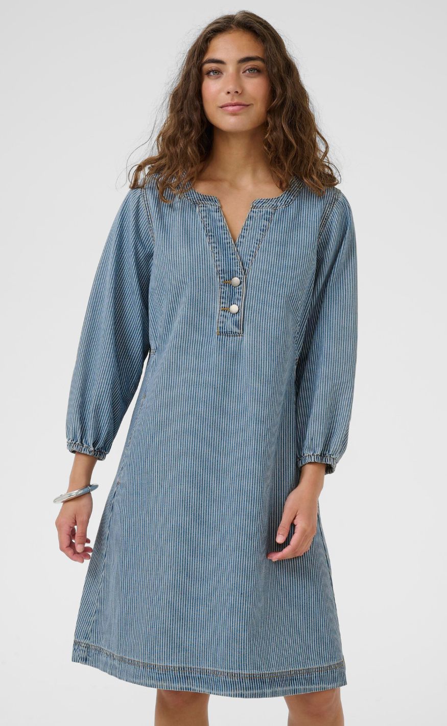 Culture Kjole - Ayna - Blue/White Stripe
