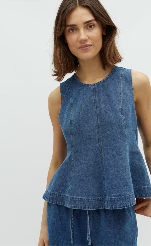 Global Funk Topp - Rihne Peplum-G - Midt Vintage Brushing