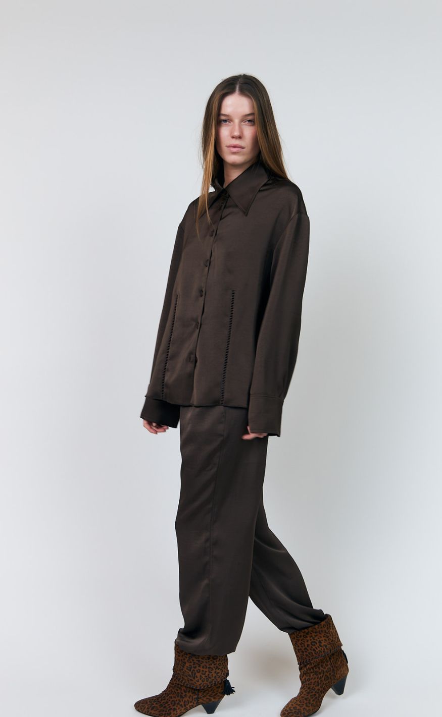 Lollys Laundry Skjorte - Sol - Dark Mokka